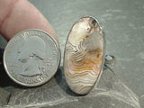 Adjustable Size Crazy Lace Agate, Fine Sterling Silver Ring