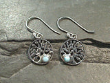 Larimar, Sterling Silver Tree Of Life Earrings