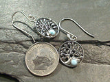 Larimar, Sterling Silver Tree Of Life Earrings