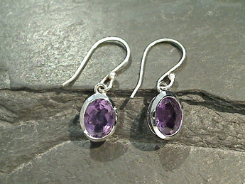 Amethyst, Sterling Silver Earrings