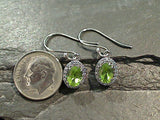 Peridot, CZ, Sterling Silver Earrings