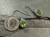 Peridot, CZ, Sterling Silver Earrings