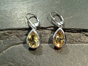 Citrine, Sterling Silver Earrings