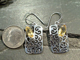 Citrine, Sterling Silver Earrings