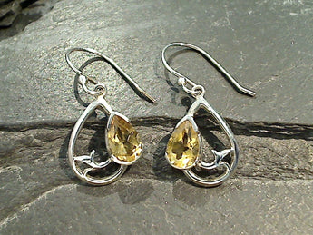 Citrine, Sterling Silver Earrings