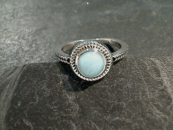 Size 5 Larimar, Sterling Silver Ring