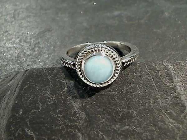 Size 5 Larimar, Sterling Silver Ring