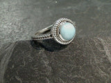 Size 5 Larimar, Sterling Silver Ring