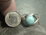 Size 7 Larimar, Sterling Silver Ring