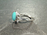 Size 6 Turquoise, Sterling Silver Sea Turtle Ring