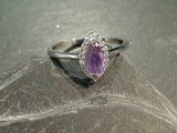 Size 9.75 Amethyst, CZ, Sterling Silver Ring