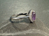 Size 6.25 Amethyst, CZ, Sterling Silver Ring