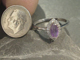 Size 6.25 Amethyst, CZ, Sterling Silver Ring