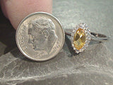 Size 6 Citrine, CZ, Sterling Silver Ring