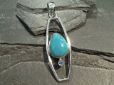 Turquoise, Blue Topaz, Sterling Silver Pendant