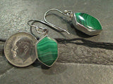 Malachite, Sterling Silver Earrings