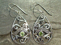 Peridot, Sterling Silver Earrings