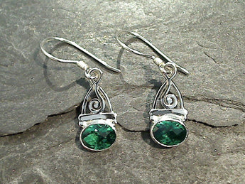 Green Quartz, Sterling Silver Earrings