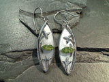 Mother of Pearl, Peridot, Sterling Silver Earrings