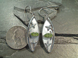 Mother of Pearl, Peridot, Sterling Silver Earrings