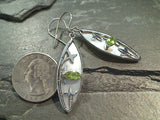 Mother of Pearl, Peridot, Sterling Silver Earrings