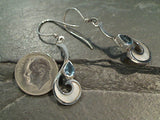 Mother of Pearl, Blue Topaz, Sterling Silver Earrings