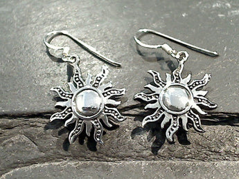 Sterling Silver Sun Earrings