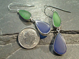 Sea Glass, Sterling Silver Earrings