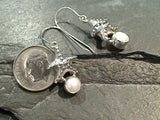 Pearl, Sterling Silver Starfish Earrings