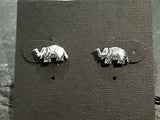 Sterling Silver Elephant Stud Earrings