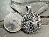 Sterling Silver Tree Of Life And Om Symbol Pendant