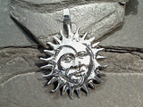 Sterling Silver Sun And Moon Face Pendant