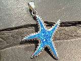 Lab Created Opal, Sterling Silver Starfish Pendant