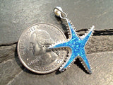 Lab Created Opal, Sterling Silver Starfish Pendant