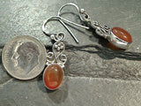 Carnelian, Sterling Silver Earrings