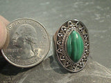 Size 8 Malachite, Sterling Silver Ring