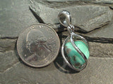 Turquoise, Rhodium Plated Sterling Silver Pendant