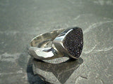 Size 9 Druzy Quartz, Sterling Silver Ring