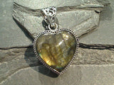 Labradorite, Sterling Silver Heart Pendant