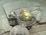 Labradorite, Sterling Silver Heart Pendant