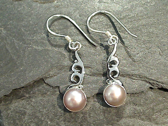 Blush Pearl, Sterling Silver Earrings