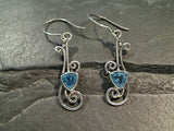 Blue Topaz, Sterling Silver Earrings