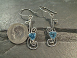Blue Topaz, Sterling Silver Earrings