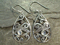 Moonstone, Sterling Silver Earrings