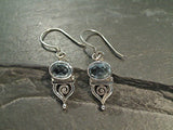 Blue Topaz, Sterling Silver Earrings