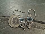 Blue Topaz, Sterling Silver Earrings
