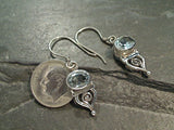 Blue Topaz, Sterling Silver Earrings