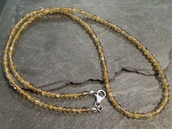 20" Citrine 3MM Necklace, Sterling Silver Clasp