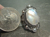 Size 7.5 Moonstone, Sterling Silver Ring