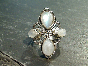 Size 6 Moonstone, Sterling Silver Ring